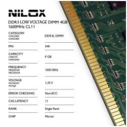 RAM DDR3L DIMM 4GB 1600MHZ CL11