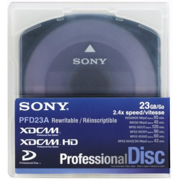 SONY PFD23A XDCAM professional disc 23,3GB RW regrabable 2,4x single layer