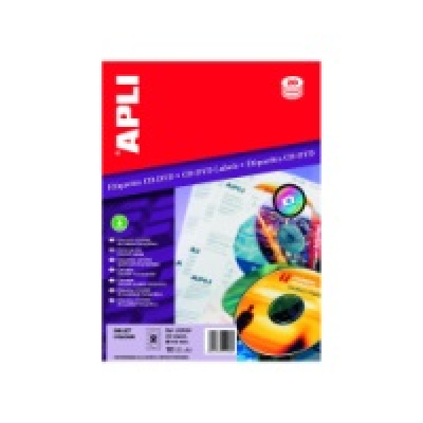 Etiq.APLI CD diám.114mm inkcol. 10A4 20u. glossy fotográf.