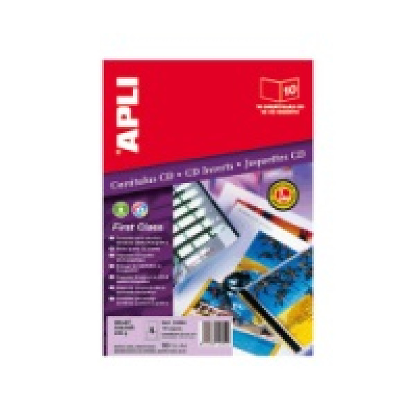 Carátula APLI CD 10A4 254gm 121x121 fotogr.fron/dor.inkcol