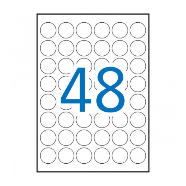 Etiq.APLI blancas circulares diám.30mm poliv.25A4 1200u adhesivo permanente Etiq.APLI blancas circulares diám.30mm poliv.25A4 1200u adhesivo permanente