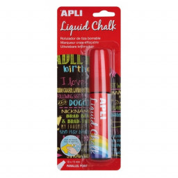 (1) Liquid Chalk APLI punta cuadrada 15mm rojo rotulador de tiza líquida, fácil de borrar