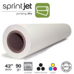 Rollo papel plotter SPRINTJET plus 90gr 1067mm 50m universal, color