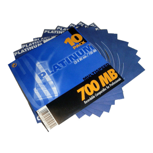(10) CD-R PLATINUM 80min sobre 700MB 52x (102126)(papel)