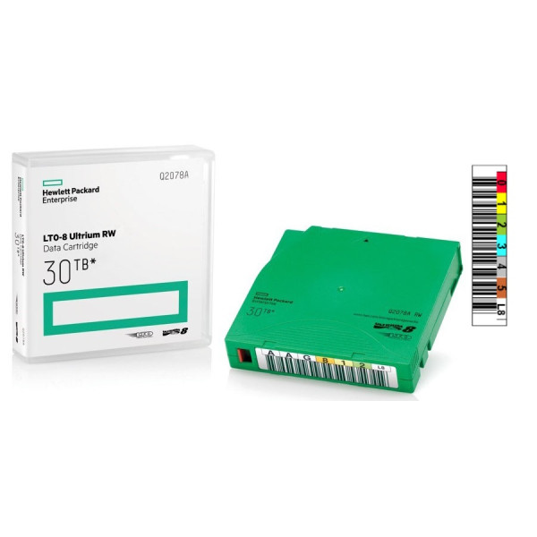DC HPE Ultrium LTO-8 (BaFe) etiquetado 12TB/30TB secuencia a medida DC HPE Ultrium LTO-8 (BaFe) etiquetado 12TB/30TB secuencia a medida
