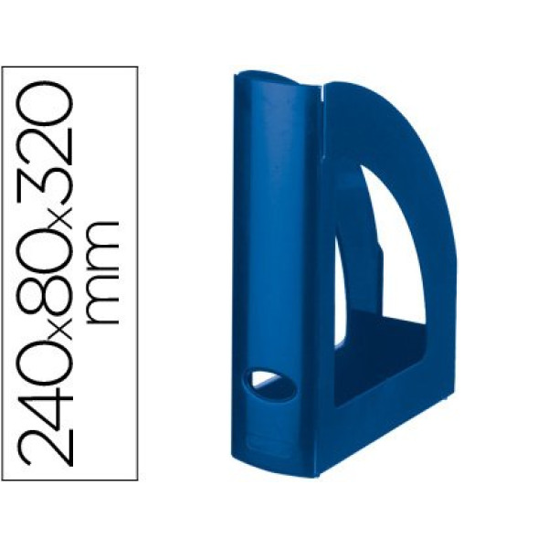 Revistero LIDERPAPEL plástico azul opaco