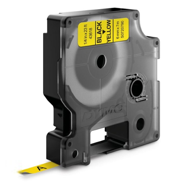 D1 - CINTAS DYMO 6MMX7M NEG/AMAR D1 - CINTAS DYMO 6MMX7M NEG/AMAR