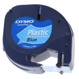CINTAS PLASTICO 12MM X 4M NE/AZ