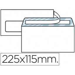 (500) Sobres LIDERPAPEL 115x225mm. Blanco nº 06 Tira silicona (31919) ventana izq.