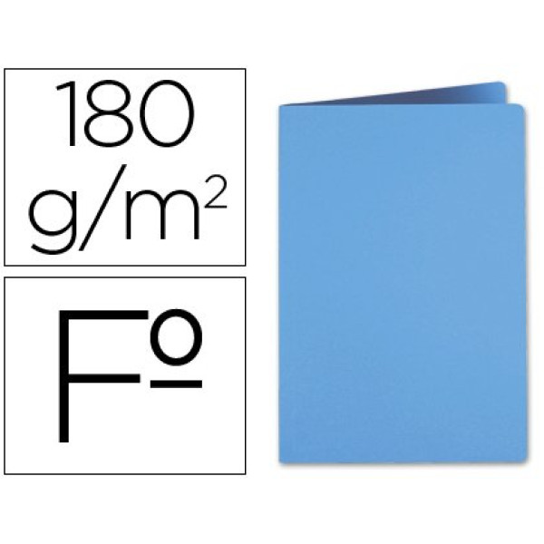 (50) Subcarpeta LIDERPAPEL cartulina FOLIO celeste Intenso 180gr.
