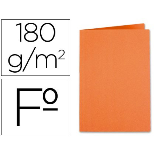 Subcarpeta LIDERPAPEL cartulina FOLIO naranja inte 180gr.