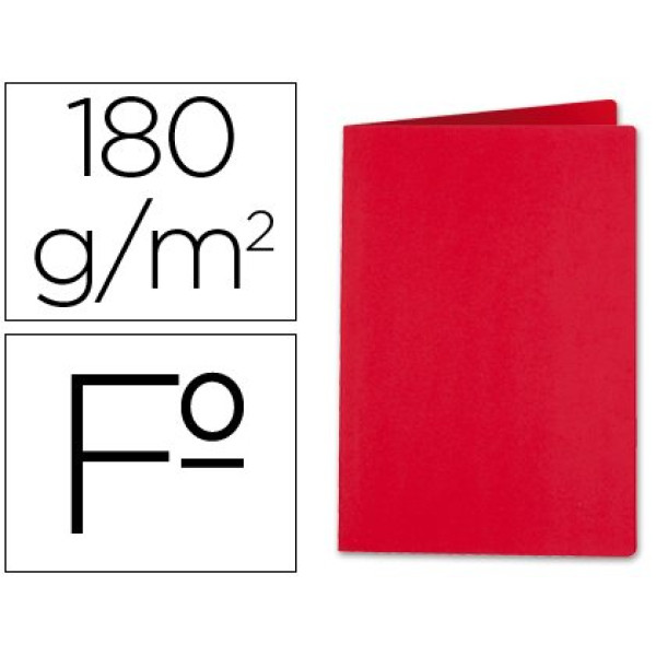 Subcarpeta LIDERPAPEL cartulina FOLIO rojo intenso 180gr.