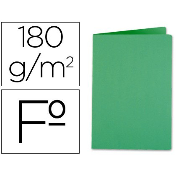 (50) Subcarpetas LIDERPAPEL cartulina FOLIO verde 185gr. (50) Subcarpetas LIDERPAPEL cartulina FOLIO verde 185gr.