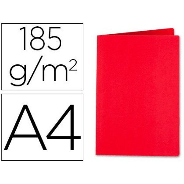 (50) Subcarpetas LIDERPAPEL cartulina A4 roja 185gr.