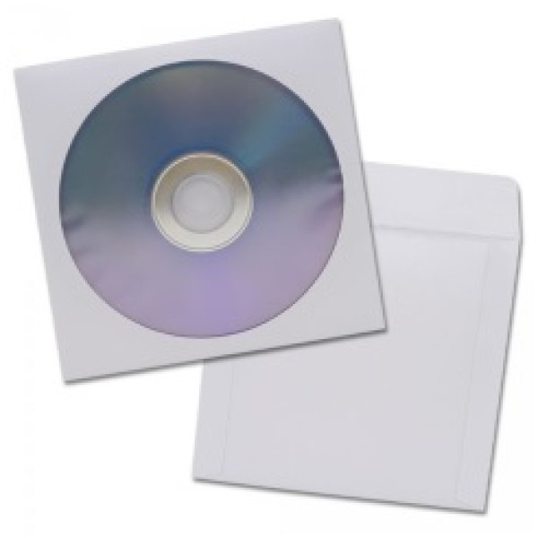 Pack de 100 sobres papel CD/DVD sobre papel con ventana y solapa Pack de 100 sobres papel CD/DVD sobre papel con ventana y solapa