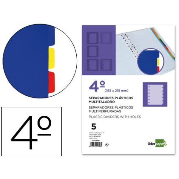 Separador LIDERPAPEL 4º  11 taladros 5 separadores