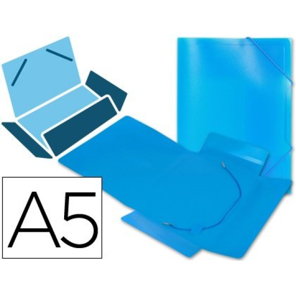 Carpeta LIDERPAPEL gomas c/ solapa DIN A5 polipropileno Azul Carpeta LIDERPAPEL gomas c/ solapa DIN A5 polipropileno Azul