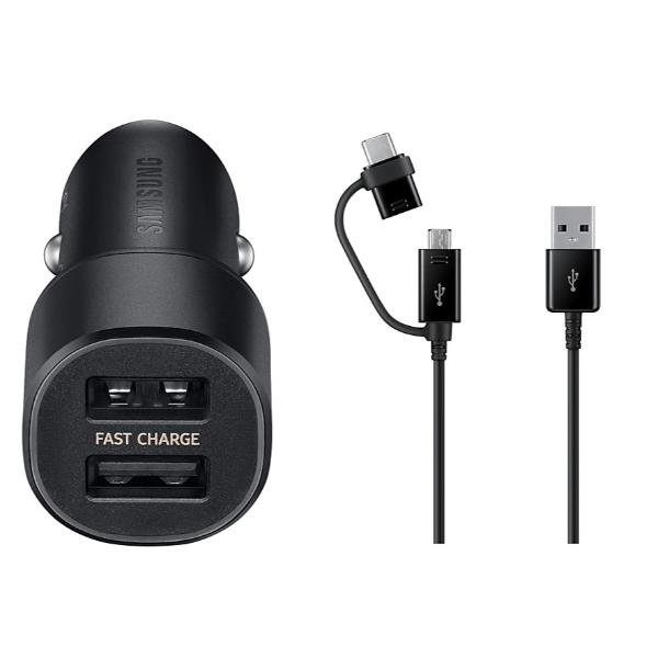 CARGADOR COCHE DUAL USB BLACK