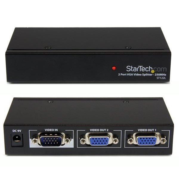 Duplicador divisor de vídeo VGA de 2 puertos 250MHz, resol.hasta 1920x1440, 1pc a 2monitores Duplicador divisor de vídeo VGA de 2 puertos 250MHz, resol.hasta 1920x1440, 1pc a 2monitores