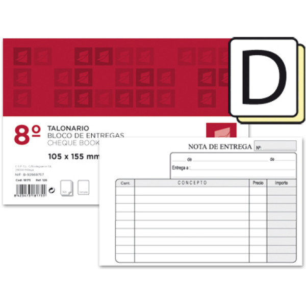 Talonario LIDERPAPEL entregas 8º Espiral original y copia Talonario LIDERPAPEL entregas 8º Espiral original y copia