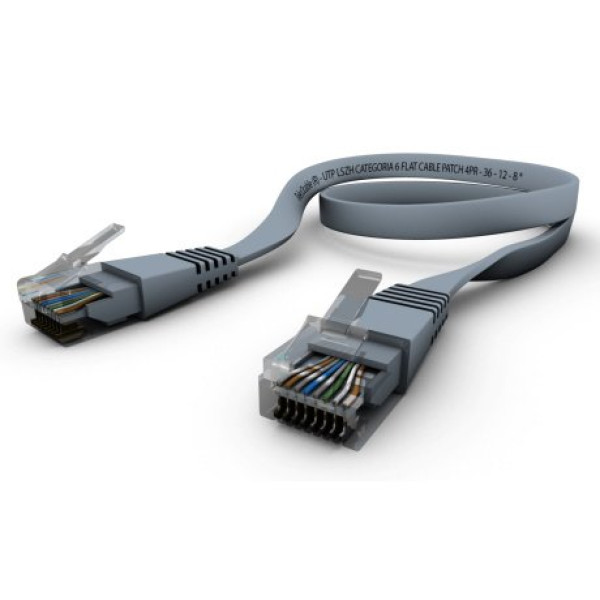 Cable RJ45M/M UTP cat.6 flexible LSZH 2m. gris sin apantallar cables planos Cable RJ45M/M UTP cat.6 flexible LSZH 2m. gris sin apantallar cables planos