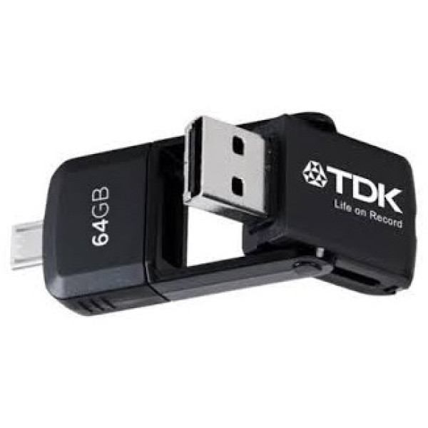 TDK 2-en-1 Micro USB memoria flash 64GB Disposit.OTG. Conector MicroUSB+USB2.0 (Android) TDK 2-en-1 Micro USB memoria flash 64GB Disposit.OTG. Conector MicroUSB+USB2.0 (Android)