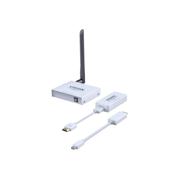 Extensor inalámbrico de señal de vídeo de VISION Blanco, alcance: 30 metros Extensor inalámbrico de señal de vídeo de VISION Blanco, alcance: 30 metros