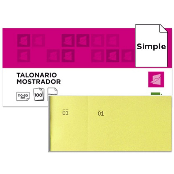 Talonario LIDERPAPEL Mostrador 50x110 Amarillo con matriz Talonario LIDERPAPEL Mostrador 50x110 Amarillo con matriz
