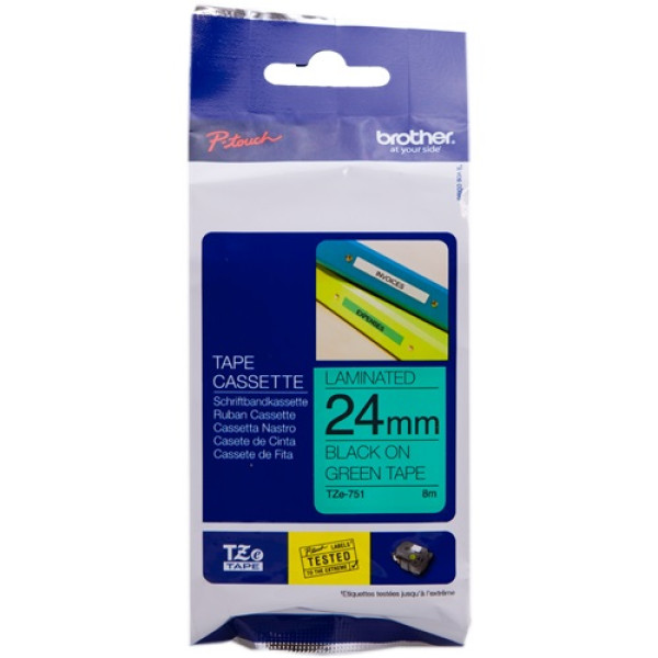 CINTA ROTULADORA VERDE/NEGRO 24MM CINTA ROTULADORA VERDE/NEGRO 24MM