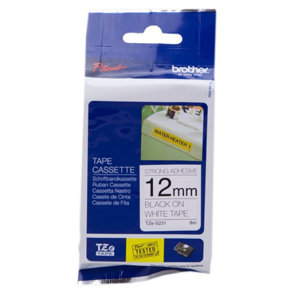 CINTA ROTULADORA BLANCA/NEGRA 12MM