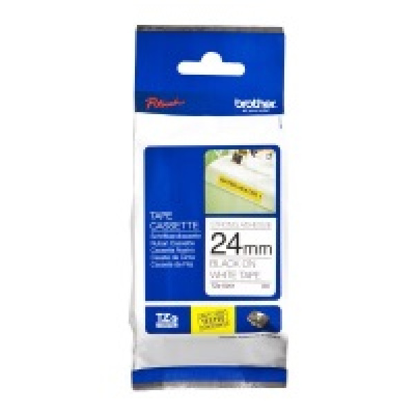 CINTA ROTULADORA BLANCO/NEGRO 24MM