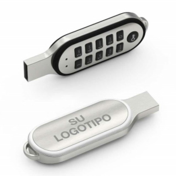 Memoria con logotipo USB PINCODE 16GB USB2.0 con teclado PIN protección hardware Memoria con logotipo USB PINCODE 16GB USB2.0 con teclado PIN protección hardware