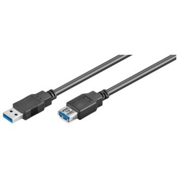 Cable USB 3.0 tipo A Macho - Tipo A Hembra 2 mts. Negro SuperSpeed 5Gbit/s cable prolongación USB Cable USB 3.0 tipo A Macho - Tipo A Hembra 2 mts. Negro SuperSpeed 5Gbit/s cable prolongación USB