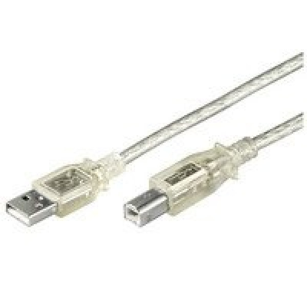 Cable USB 2.0 tipo A Macho - Tipo B Macho 2m. transparente (cable PC a periférico)