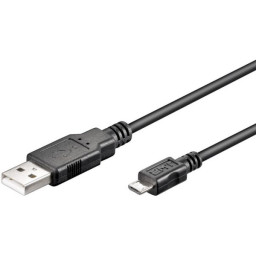 Cable MICROCON. USB tipo A macho - MicroUSB tipo B 1,0m negro (AK-300110-010-S)