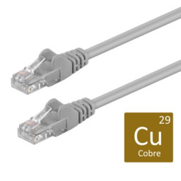 Cable MicroConnect RJ45M/M UTP Cat5e  0,5m. gris sin apantallar, flexible 4x2xAWG26 CU cobre