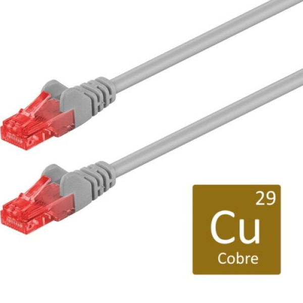Cable MicroConnect RJ45M/M UTP Cat6  3m. gris sin apantallar, flexible 4x2xAWG26 CU cobre LZSH