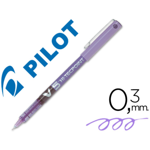 Rotulador punta aguja PILOT V-5 0,5 mm violeta punta 0,3mm. Roller ball pen. (BX-V5)