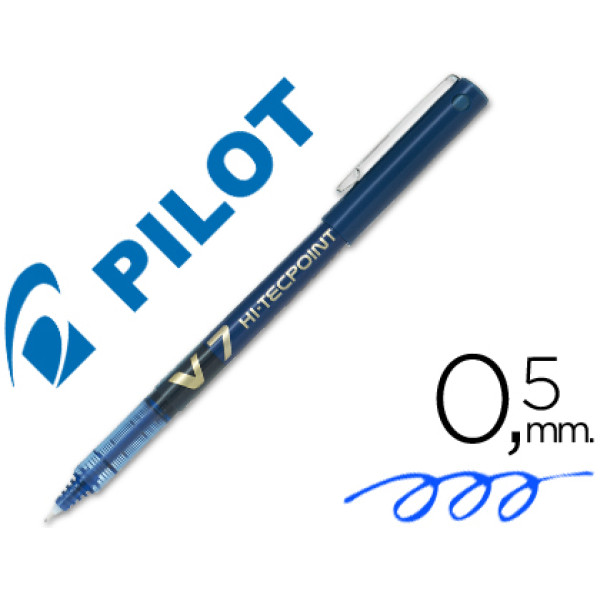 Rotulador punta aguja PILOT V-7 0,7 mm azul punta 0,5mm. Roller ball pen. (BX-V7) Rotulador punta aguja PILOT V-7 0,7 mm azul punta 0,5mm. Roller ball pen. (BX-V7)