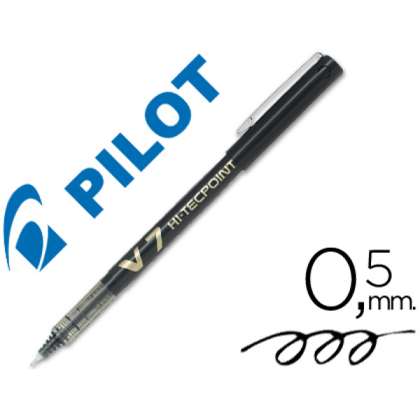 Rotulador punta aguja PILOT V-7 0,7 mm negro punta 0,5mm. Roller ball pen. (BX-V7) Rotulador punta aguja PILOT V-7 0,7 mm negro punta 0,5mm. Roller ball pen. (BX-V7)
