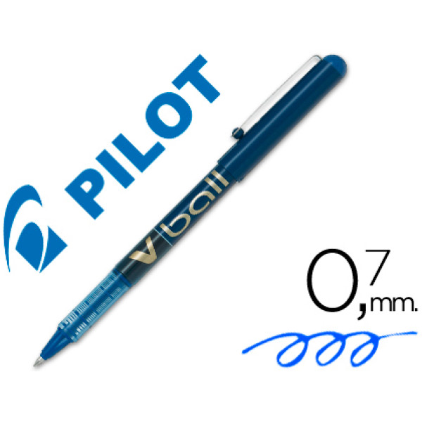 Rotulador tinta líquida PILOT V-BALL 0,7mm azul Roller ball pen. Rotulador tinta líquida PILOT V-BALL 0,7mm azul Roller ball pen.