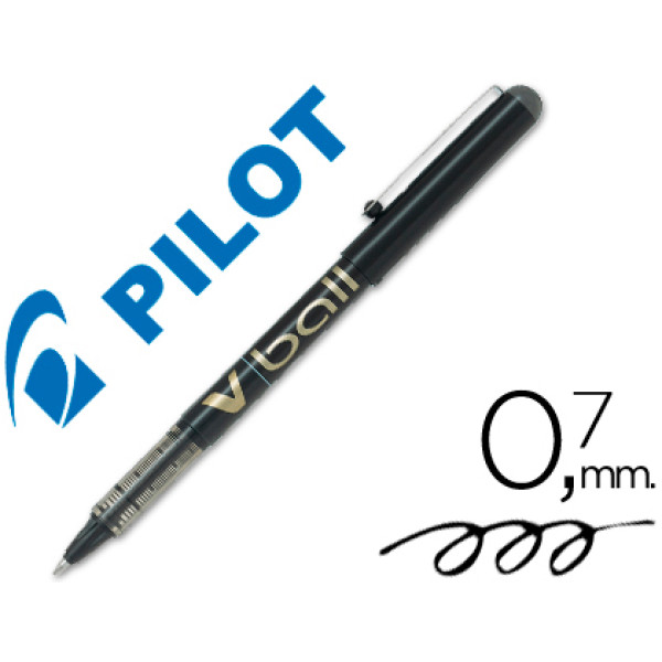 Rotulador tinta líquida PILOT V-BALL 0,7mm negro Roller ball pen. Rotulador tinta líquida PILOT V-BALL 0,7mm negro Roller ball pen.