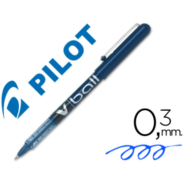 Rotulador tinta líquida PILOT V-BALL 0,5mm azul Punta 0,5mm. Trazo 0,3mm. Roller (BL-VB5)