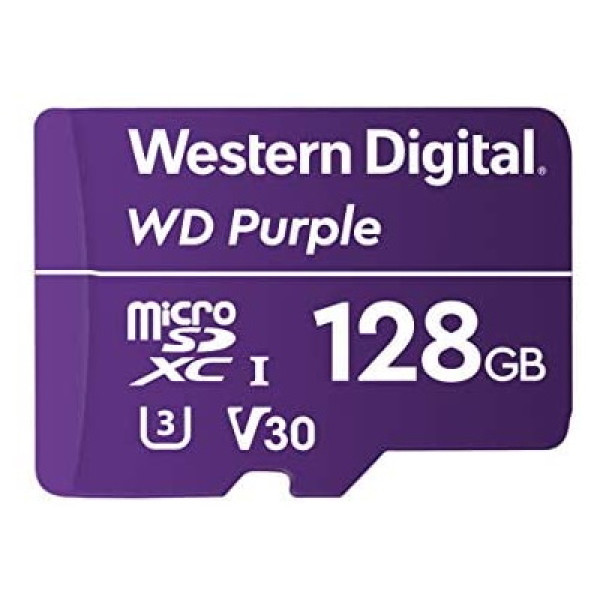 Tarjeta microSDXC WD Purple 128GB UHS-I U3, Class V30 Tarjeta microSDXC WD Purple 128GB UHS-I U3, Class V30