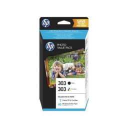 PACK NEGRO TRICOLOR HP 303 PHOTO BL