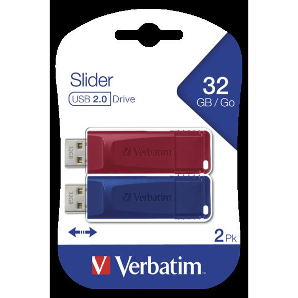 SLIDER USB 2.0 2 X 32GB (R/B) SLIDER USB 2.0 2 X 32GB (R/B)
