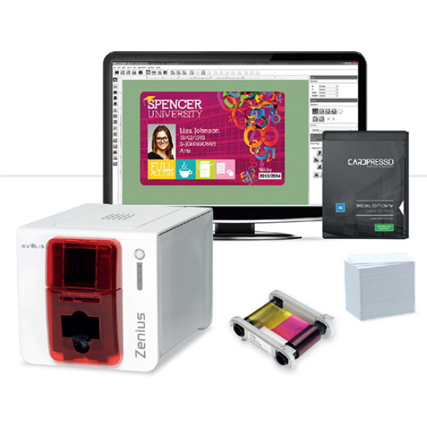 Impr.tarj.ID EVOLIS Zenius Go Pack Impr.+ribbon YMCKO+100tarj.PVC+SoftwareXS Impr.tarj.ID EVOLIS Zenius Go Pack Impr.+ribbon YMCKO+100tarj.PVC+SoftwareXS